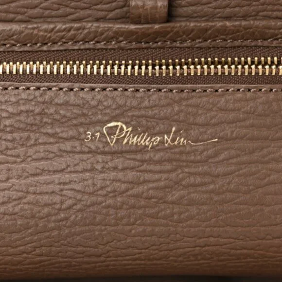 Authentic 3.1 PHILLIP LIM Textured Calfskin Medium Pashli Satchel in Taupe. - Picture 11 of 13